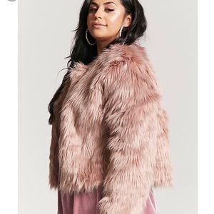 Faux fur coat. Worn once